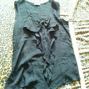 Size L or M sleeveless gauzy black top